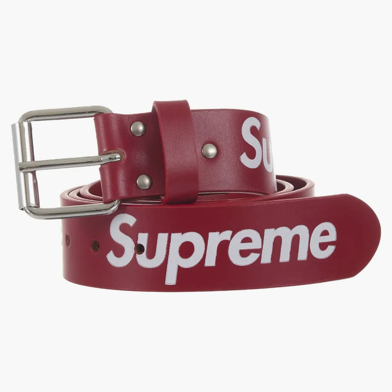 Supreme Repeat Leather Belt (fw25) Red