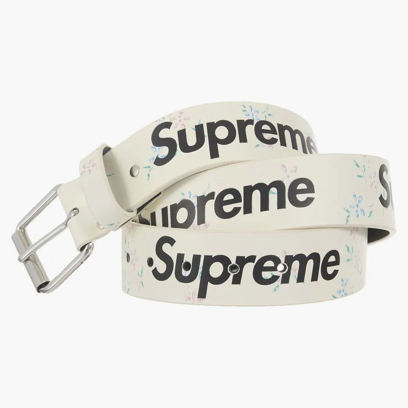 Supreme Repeat Leather Belt (fw25) White