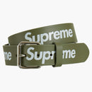 Supreme Repeat Leather Belt Olive