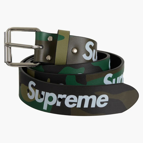 Supreme Repeat Leather Belt (ss24) Woodland Camo
