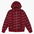 Supreme Repeat Zip Up Hooded Sweatshirt Cardinal