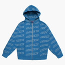 Supreme Repeat Zip Up Hooded Sweatshirt Dark Aqua