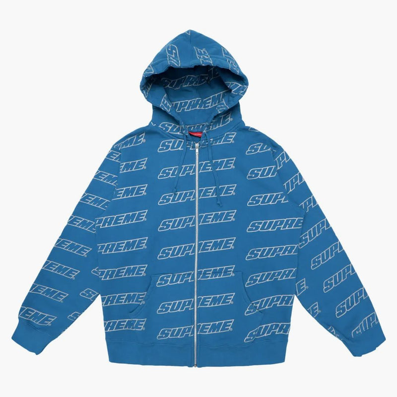 Supreme Repeat Zip Up Hooded Sweatshirt Dark Aqua