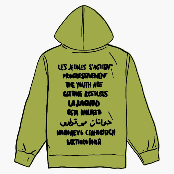 Supreme Restless Youth Hooded Sweatshirt Lime