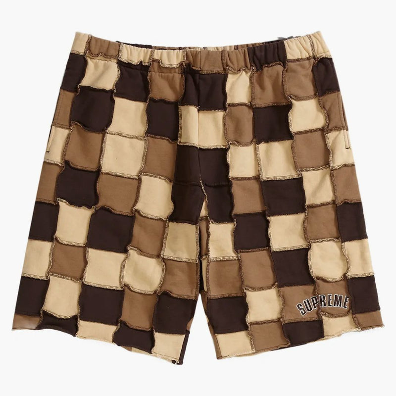 Supreme Reverse Patchwork Sweatshort Brown