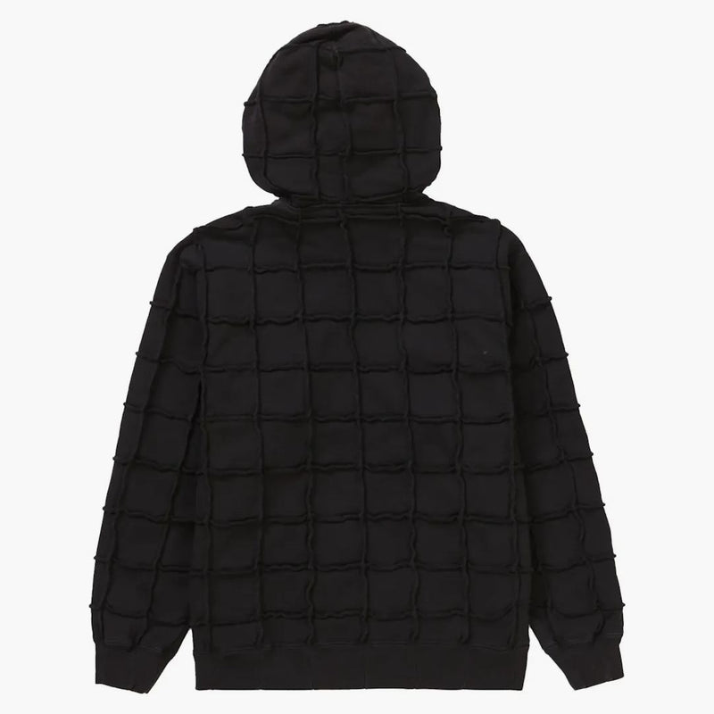 Supreme Reverse Patchwork Zip Up Hooded Sweatshirt Black