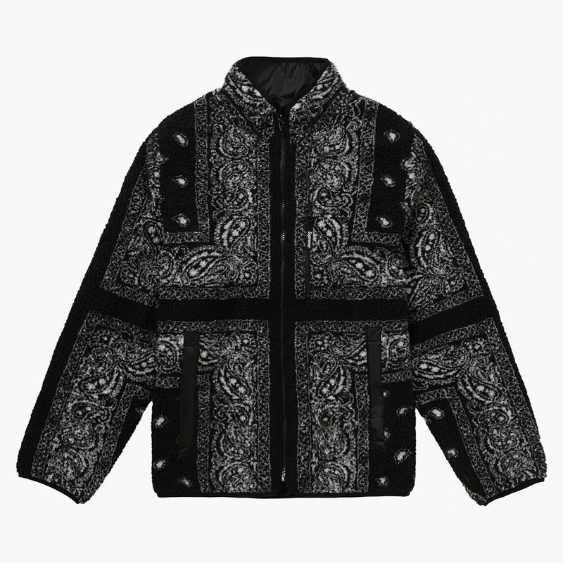 Supreme reversible bandana fleece jacket black