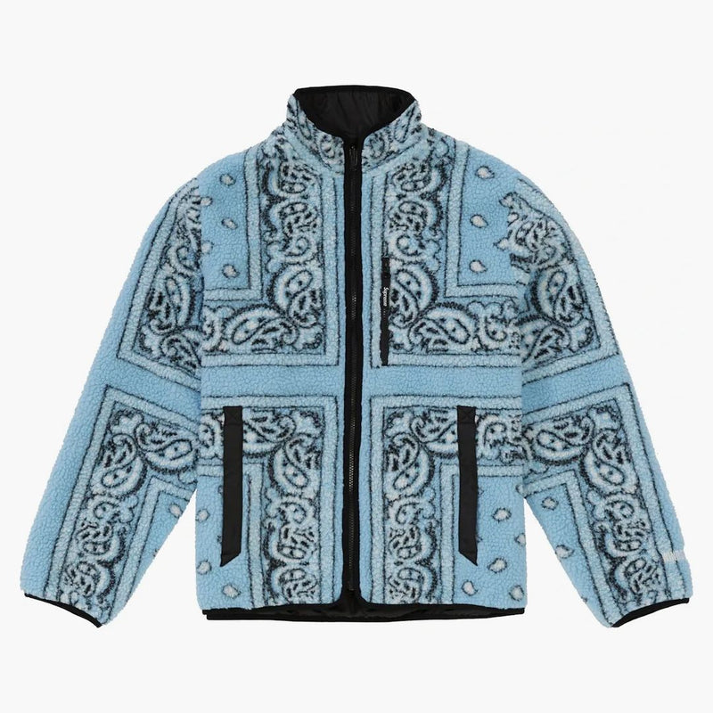 Giacca in pile di bandana reversibile suprema azzurro