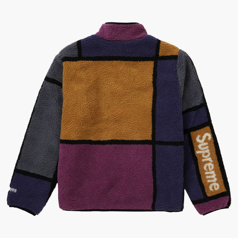 Supreme reversible colorblocked fleece jacket purple