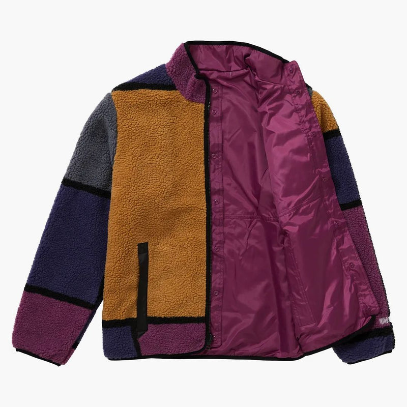 Supreme reversible colorblocked fleece jacket purple