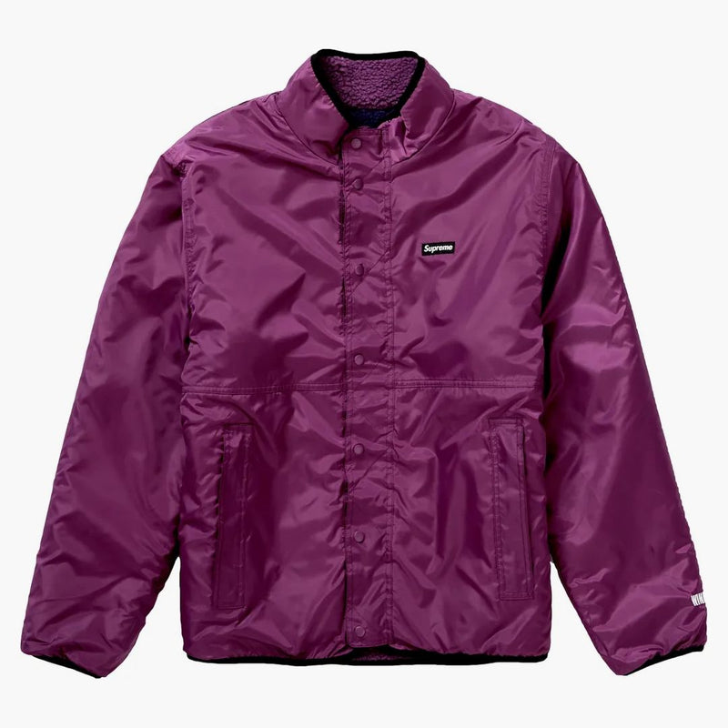 Supreme reversible colorblocked fleece jacket purple