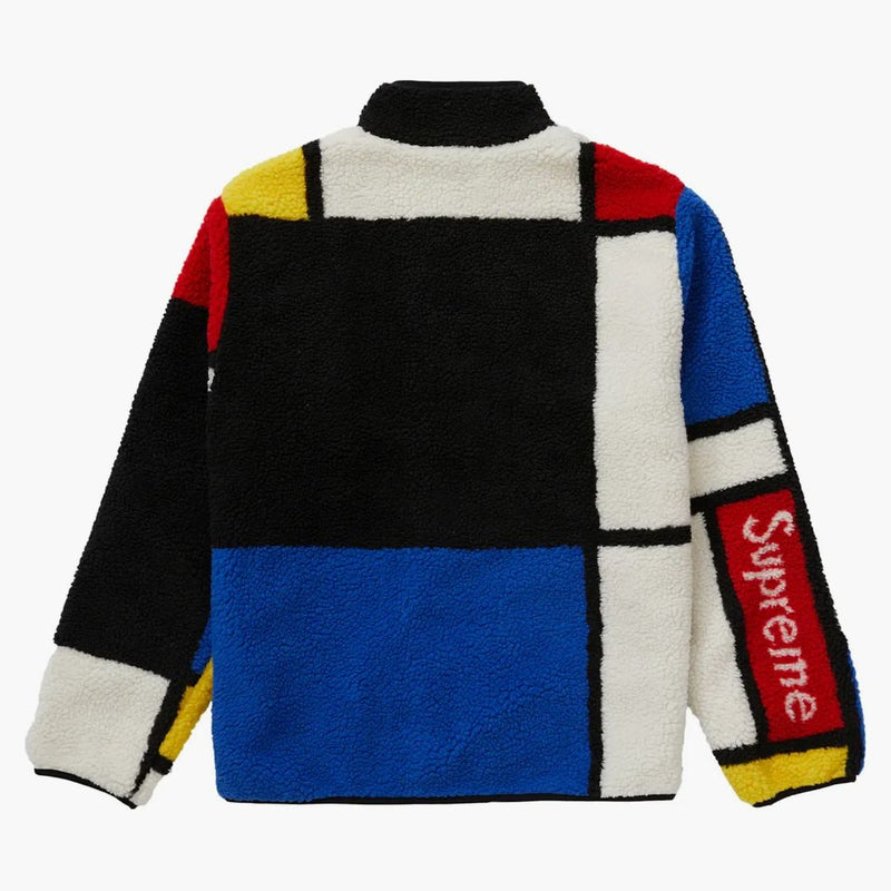 Supreme Reversible Colorblocked Fleece Jacket Red