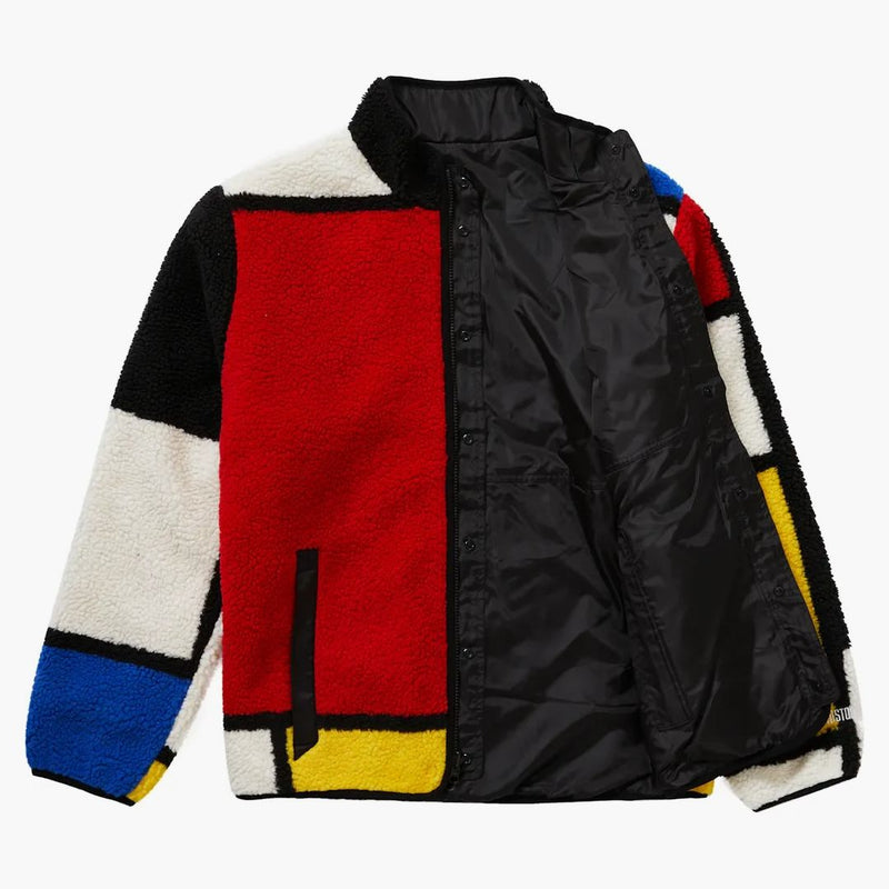 Supreme Reversible Colorblocked Fleece Jacket Red