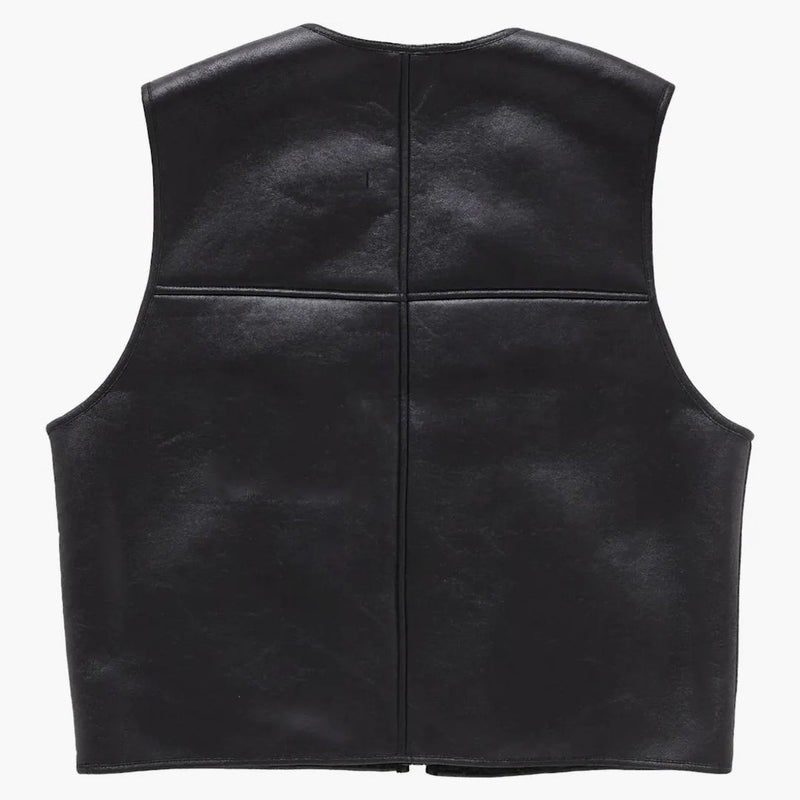 Supreme Reversible Faux Shearling Work Vest Black