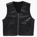 Supreme reversible faux shearling work vest black