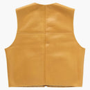 Supreme Reversible Faux Shearling Work Vest Yellow