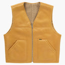 Supreme Reversible Faux Shearling Work Vest Yellow