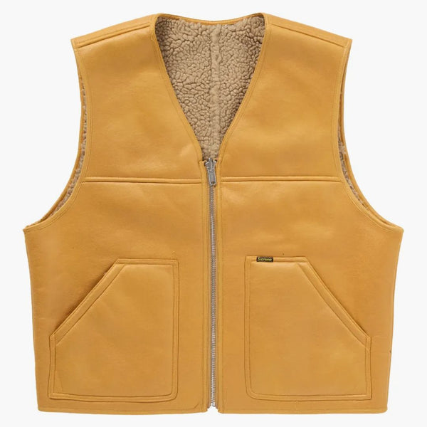 Supreme reversible faux shearling work vest yellow