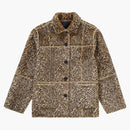 Supreme Reversible Faux Suede Leopard Coat Black