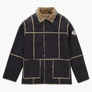 Supreme Reversible Faux Suede Leopard Coat Black