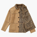 Supreme reversible faux suede leopard coat tan