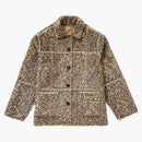 Supreme reversible faux suede leopard coat tan
