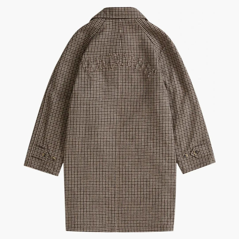Nejvyšší reverzibilní Houndstooth Overcoat Tan