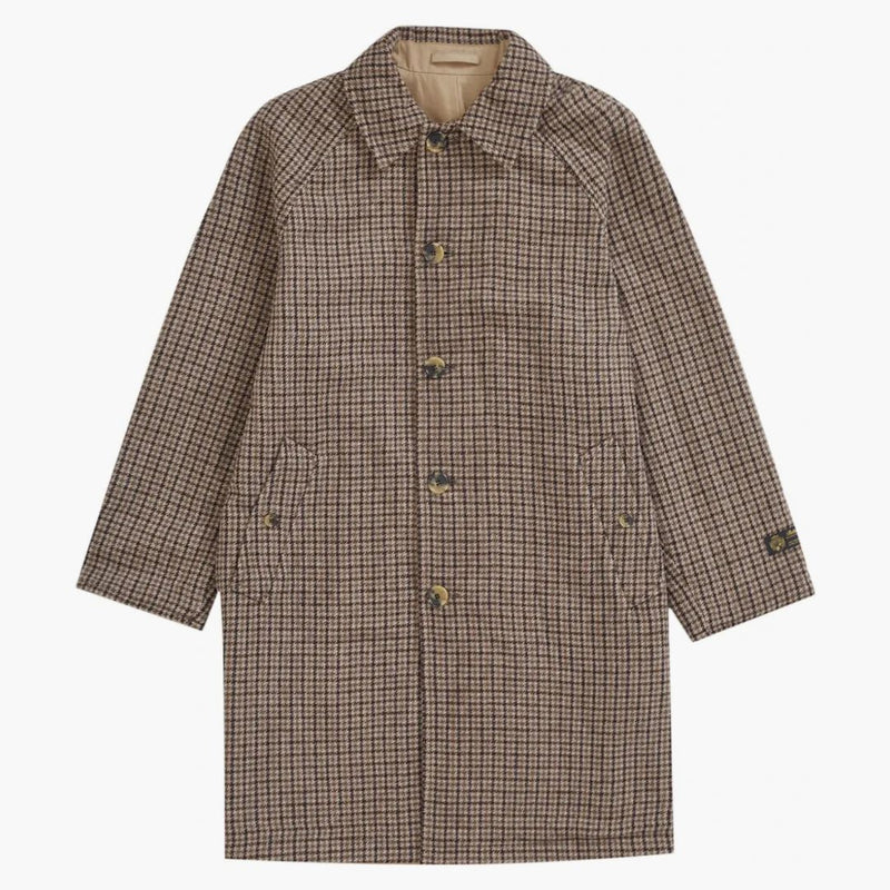 Nejvyšší reverzibilní Houndstooth Overcoat Tan