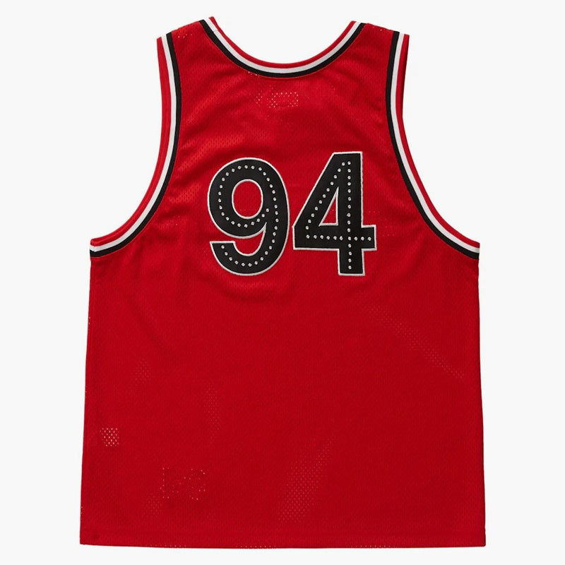 Supreme Rhinestone Basketball Jersey Red