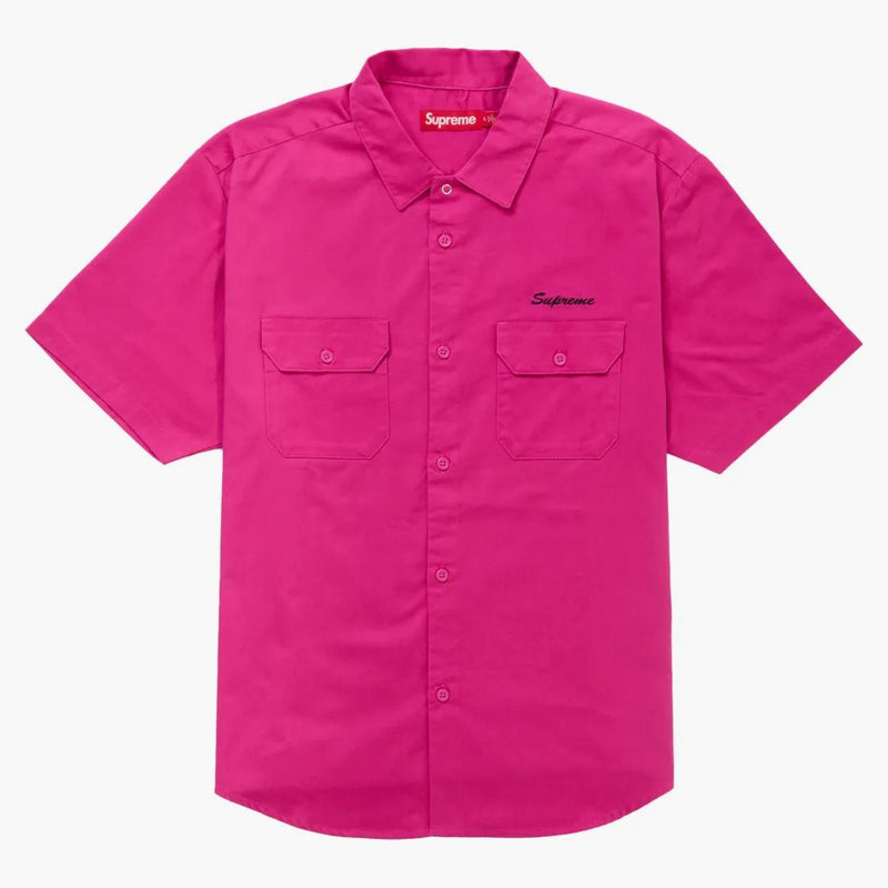 Supreme Rhinestone Pin Up S/s Work Shirt Fuchsia