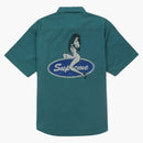 Supreme Rhinestone Pin Up S/s Work Shirt Green