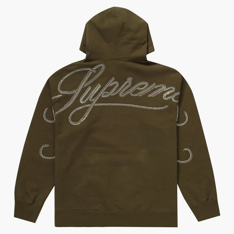 Sprema di strass suprema Speratura con cappuccio Dark Olive