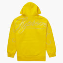 Supreme Rhinestone Script Hooded Sweatshirt Yellow