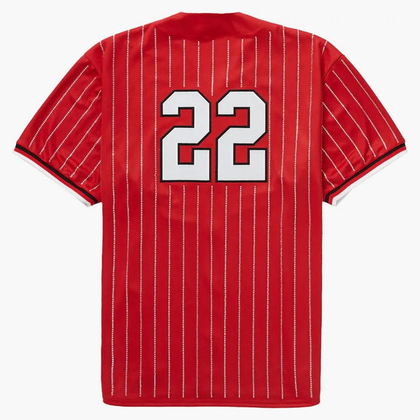 Nejvyšší drahokamový pruh baseballový dres červená