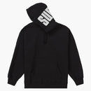Supreme rib hooded sweatshirt black