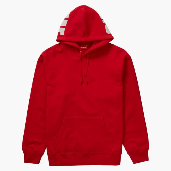 Supreme rib hooded sweatshirt red