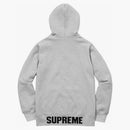 Supreme Rib Logo Zip Up Hoodie Heather Gray