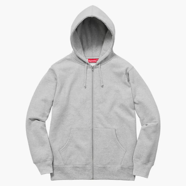 Nejvyšší žebro logo Zip Up Hoodie Heather Grey