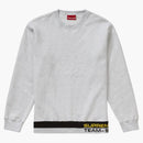 Nejvyšší žebra pruh Crewneck Ash Grey