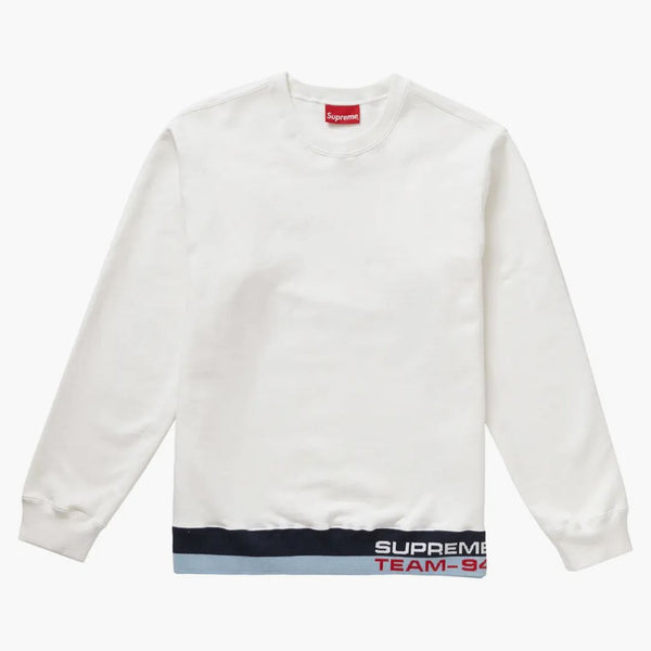Supreme Rib Stripe Crewneck White