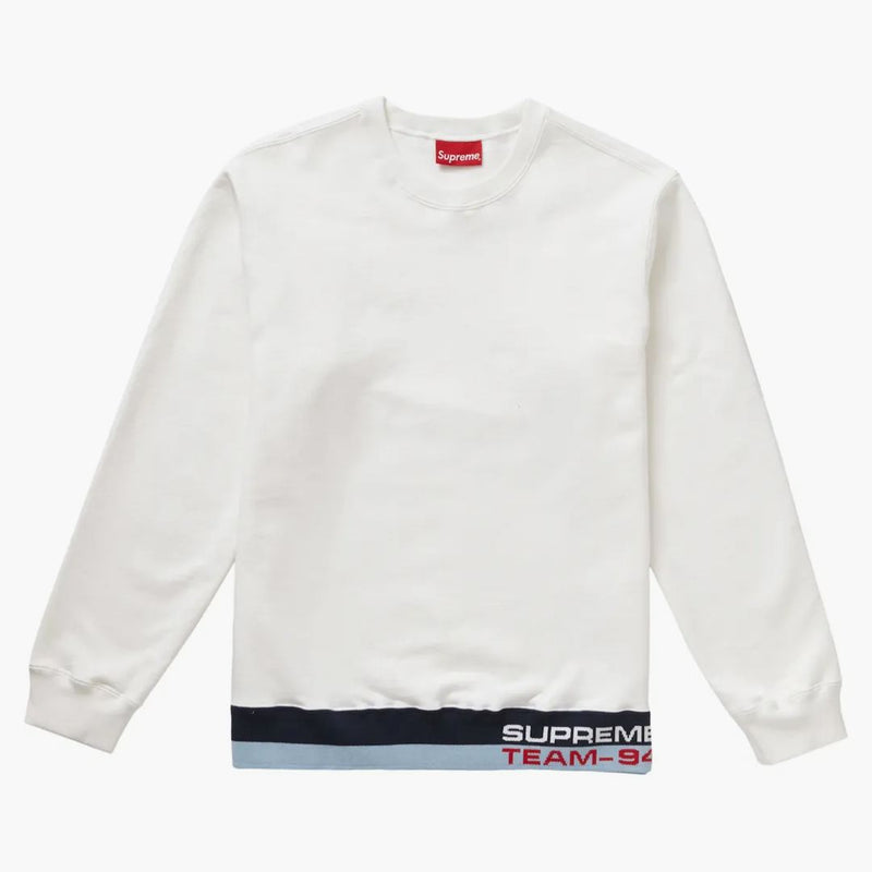 Supreme Rib Stripe Crewneck White