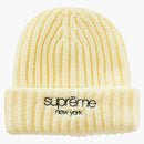 Supreme Ribbed Beanie (fw22) Cream