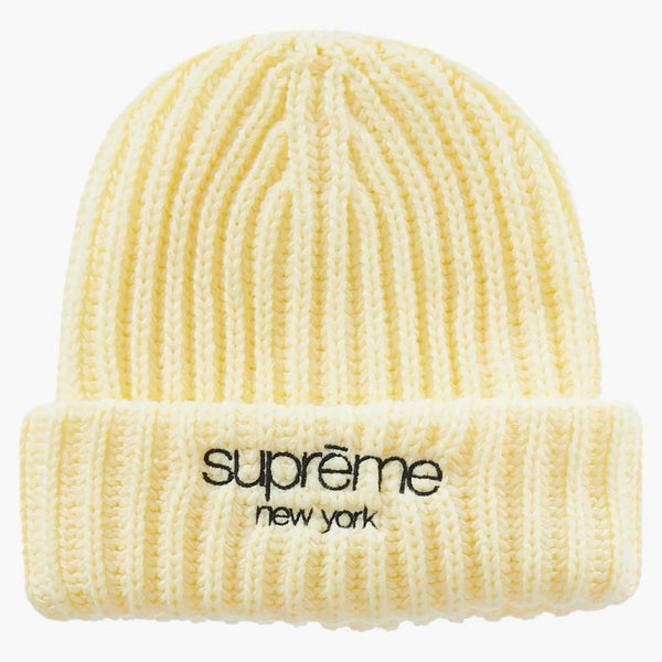 Supreme ribbed beanie (FW22) Cream