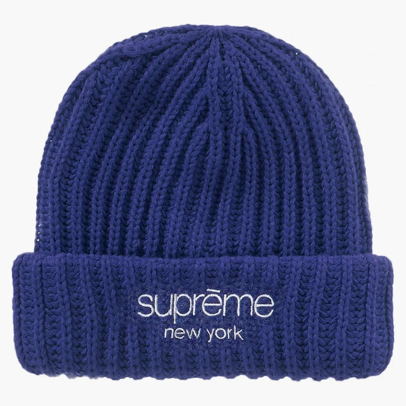 Supreme Ribbed Beanie (fw22) Dark Royal