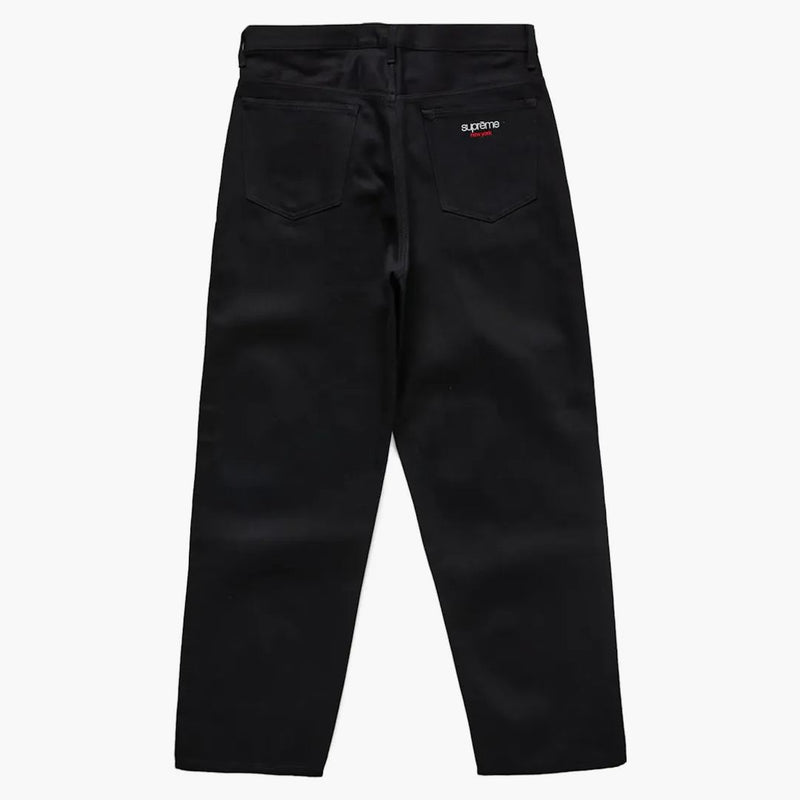 Högsta styv baggy svart selvedge jean styv svart