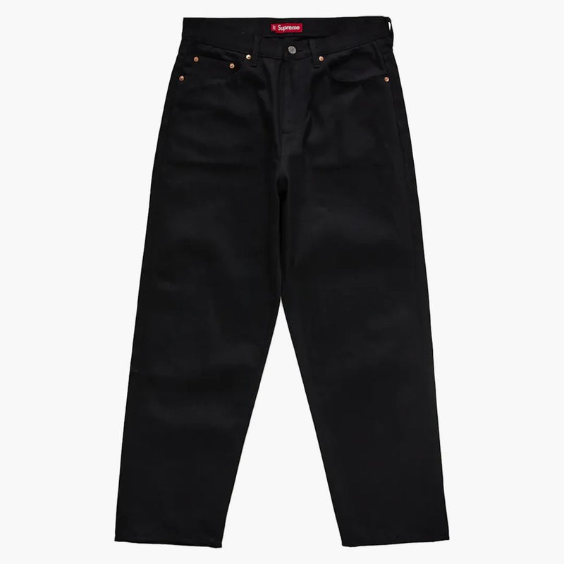 Högsta styv baggy svart selvedge jean styv svart