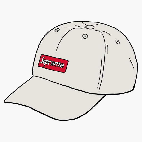 Supreme Ripple Corduroy liten låda 6-panel vit