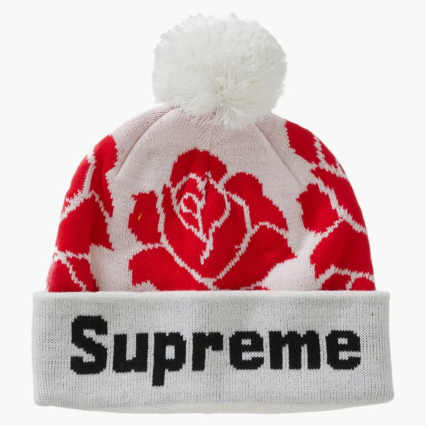 Supreme rose beanie white