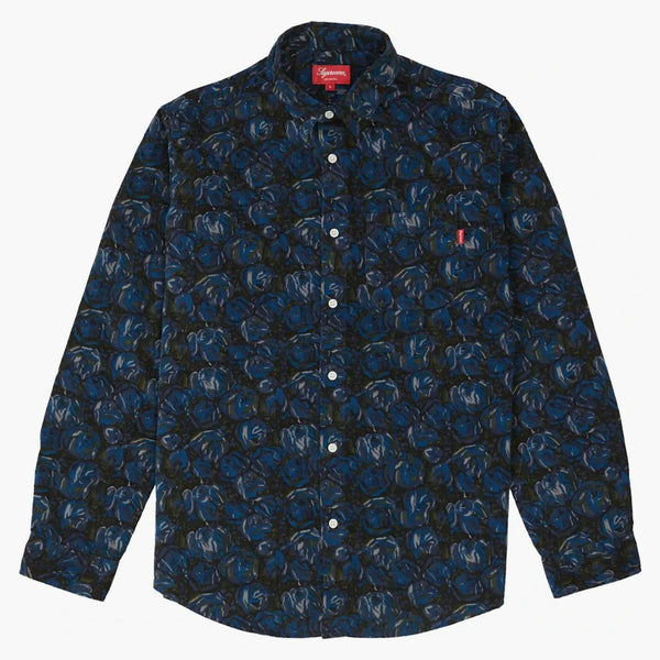 Supreme Roses Corduroy Shirt Blue