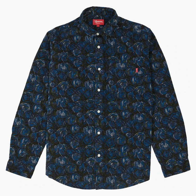 Supreme Roses Corduroy Shirt Blue
